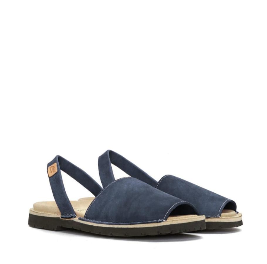 Handcrafted Leather Sandals for Women and men - Boca Nobuck - Navy