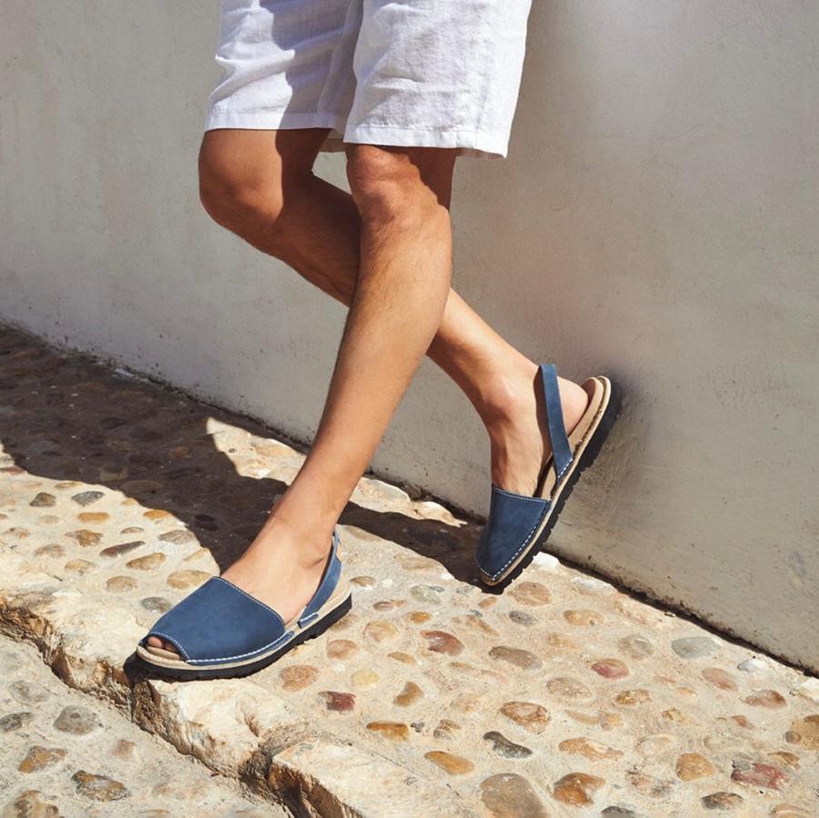 Handcrafted Mediterranean Sandals Boca Nobuck - Navy